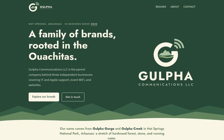 Screenshot of the gulpha.com homepage